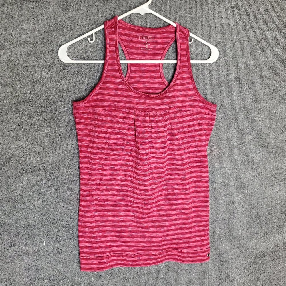 Athleta 861703 Women's Racerback Med Pink & Red Athletic Tinker Tank Bra Top A20